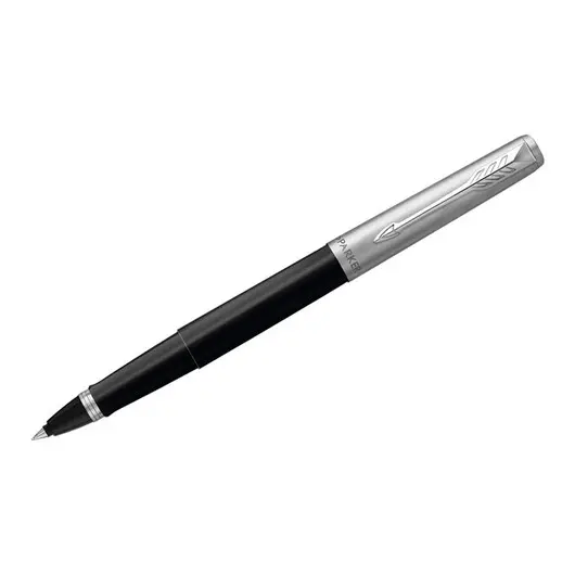Ручка-роллер Parker &quot;Jotter Black Chrome&quot; черная, 0,8мм, подар. уп., фото 1