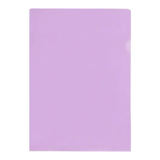 Папка-уголок OfficeSpace, А4, 100мкм, прозрачная фиолетовая, фото 1
