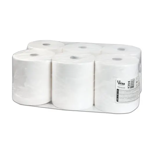 Полотенца бумажные рулонные VEIRO Professional (Система H1), комплект 6 шт., Premium, 170 м, 2-слойные, белые, K304, фото 2