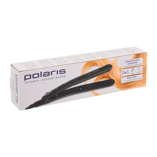 Выпрямитель для волос POLARIS PHS 2687K, 1 режим, 180C, керамика, черный, фото 7