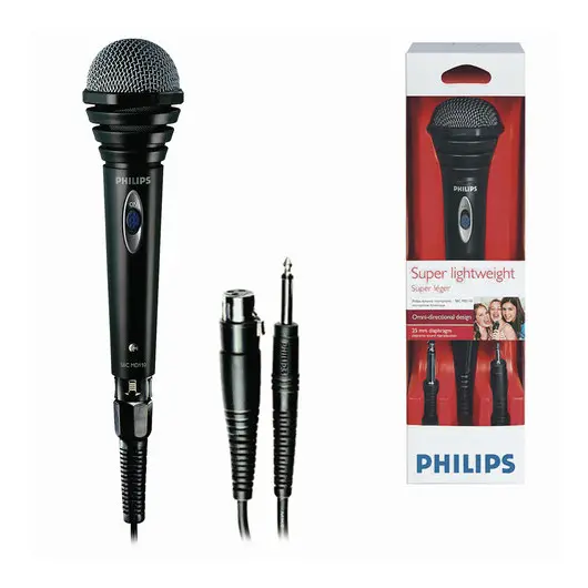 Микрофон PHILIPS SBCMD110/00, проводной, кабель 1,5 м, черный, фото 1