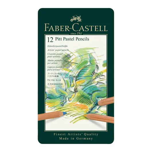 Пастельные карандаши Faber-Castell &quot;Pitt Pastel&quot; 12цв., метал. коробка, фото 1