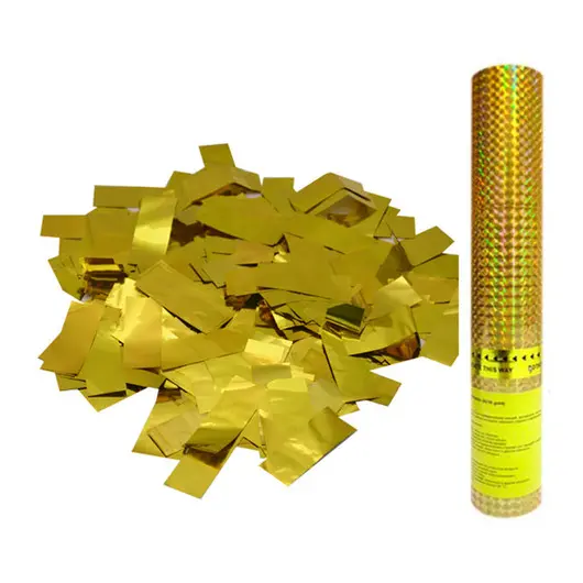 Хлопушка пневматическая ПатиБум, 30см, в пластиковой тубе, золотое конфетти, фото 1