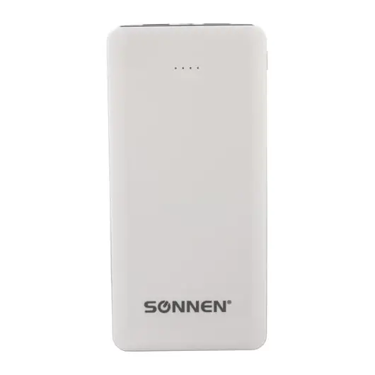 Аккумулятор внешний SONNEN POWERBANK V31, 12000 mAh, литий-полимерный, белый, 262757, фото 4