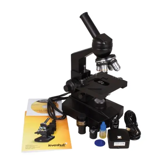 Микроскоп лабораторный LEVENHUK D320L, 40-1600 кратный, монокулярный, 4 объектива, цифровая камера 3 Мп, 18347, фото 9