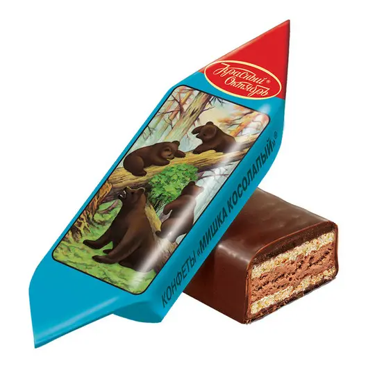 Шоколадные конфеты вафельные Красный Октябрь &quot;Мишка косолапый, 200г, пакет, фото 1