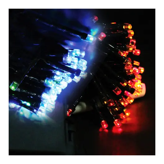 Электрогирлянда уличная светодиодная 180 ламп, многоцветный, 8 функций, на батарейках, 17,9м + 0,5м, фото 1