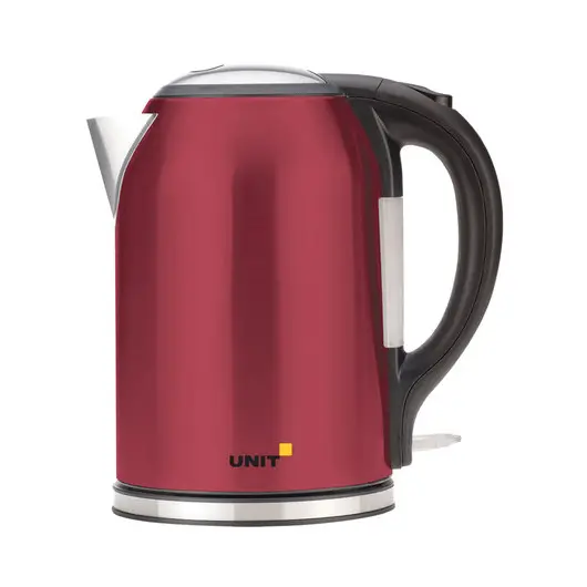 Чайник UNIT UEK-270, 1,8 л, 2000 Вт, закрытый нагревательный элемент, сталь, красный, 454448, фото 1