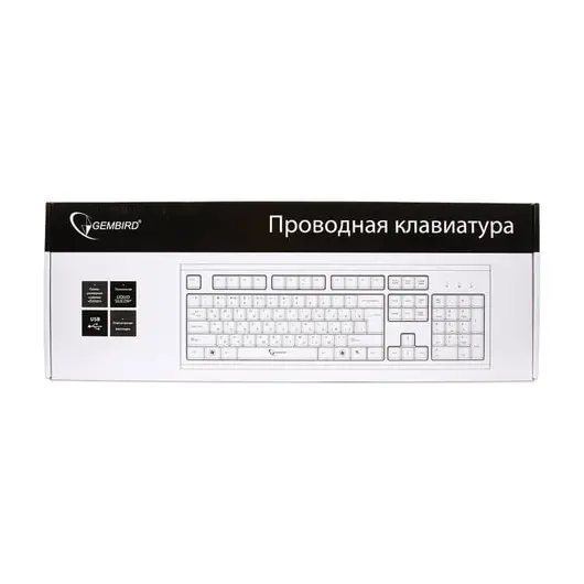 Клавиатура проводная GEMBIRD KB-8353U-BL, USB, 104 клавиши, черная, фото 4