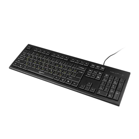 Клавиатура проводная GEMBIRD KB-8353U-BL, USB, 104 клавиши, черная, фото 1