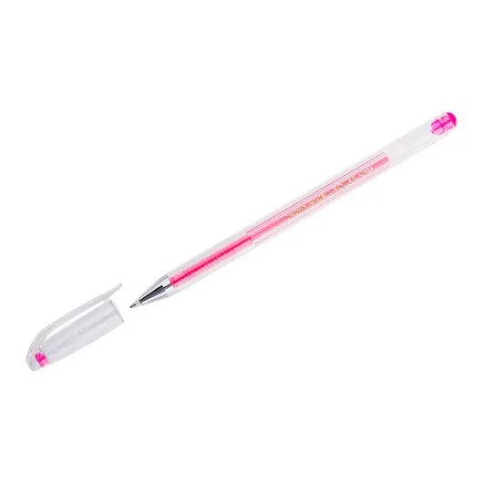 Ручка гелевая Crown &quot;Hi-Jell Color&quot; розовая, 0,7мм, фото 1