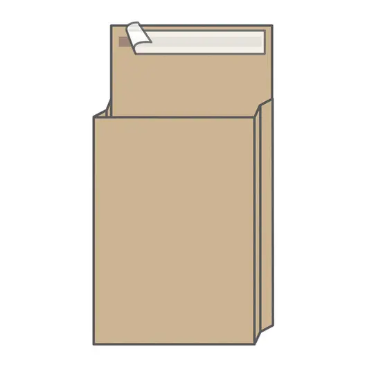 Пакет почтовый B4, KurtStrip, 250*353*40мм, коричневый крафт, отр. лента, 130г/м2, фото 1