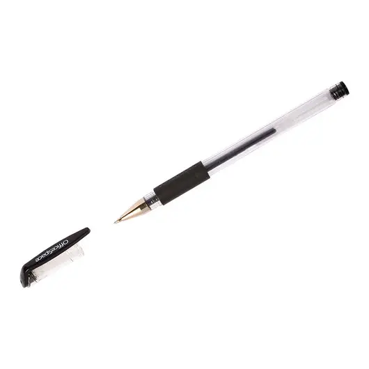 Ручка гелевая OfficeSpace черная, 0,5мм, грип, фото 1