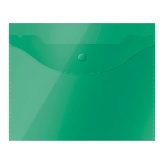 Папка-конверт на кнопке OfficeSpace А5 (190*240мм), 150мкм, полупрозрачная, зеленая, фото 1
