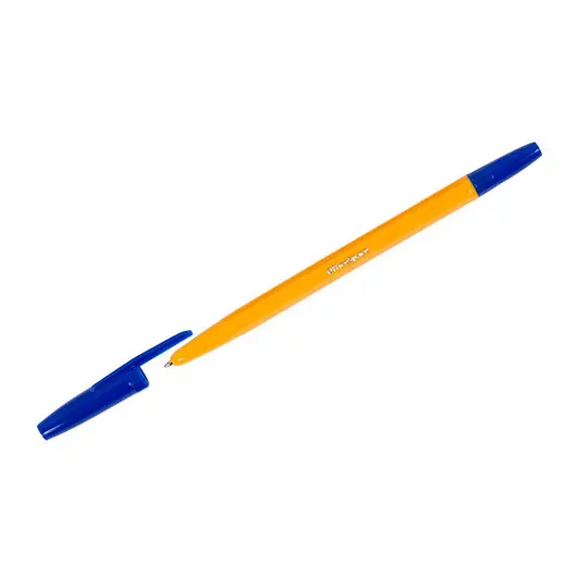 Ручка шариковая OfficeSpace синяя, 1,0мм, желтый корпус, фото 1