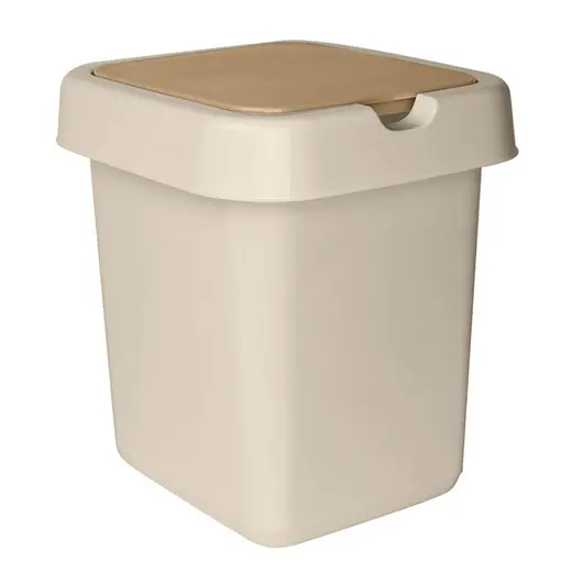 Ведро-контейнер для мусора (урна) Svip &quot;Квадра&quot;, 14л, прямоугольное, пластик, кофейного цвета, фото 1