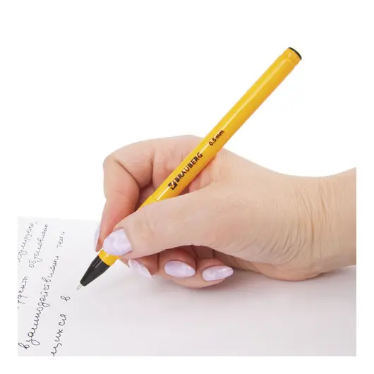 Ручка шариковая масляная BRAUBERG &quot;Oil Sharp&quot;, ЧЕРНАЯ, корпус оранжевый, узел 0,7 мм, линия письма 0,5 мм, 141533, фото 8