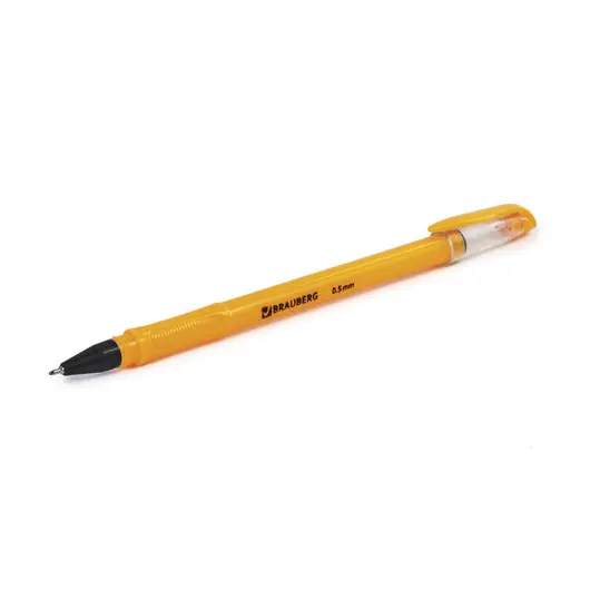 Ручка шариковая масляная BRAUBERG &quot;Oil Sharp&quot;, ЧЕРНАЯ, корпус оранжевый, узел 0,7 мм, линия письма 0,5 мм, 141533, фото 6