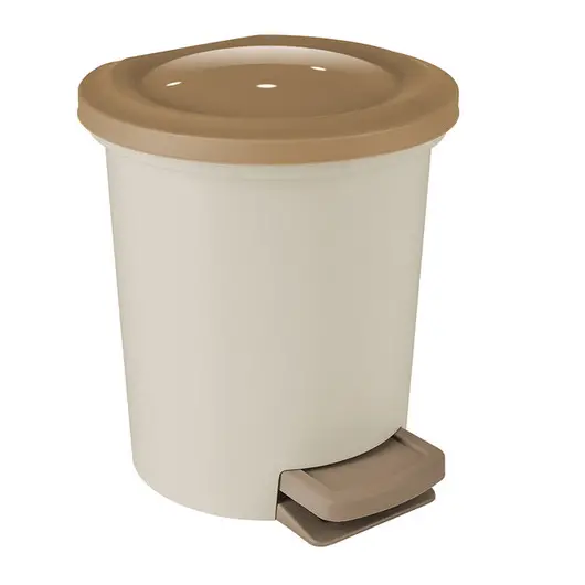 Ведро-контейнер для мусора (урна) Svip &quot;Ориджинал&quot;,  6л, с педалью, круглое, пластик,кофейного цвета, фото 1