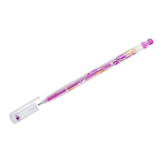 Ручка гелевая Crown &quot;Glitter Metal Jell&quot; розовая с блестками, 1,0мм, фото 1