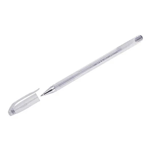 Ручка гелевая Crown &quot;Hi-Jell Metallic&quot; серебро металлик, 0,7мм, фото 1