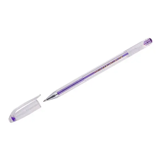 Ручка гелевая Crown &quot;Hi-Jell Metallic&quot; фиолетовая металлик, 0,7мм, фото 1