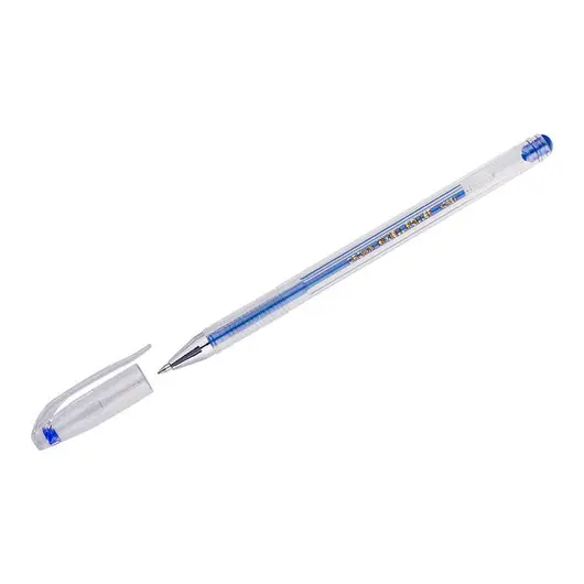 Ручка гелевая Crown &quot;Hi-Jell Metallic&quot; синяя металлик, 0,7мм, фото 1