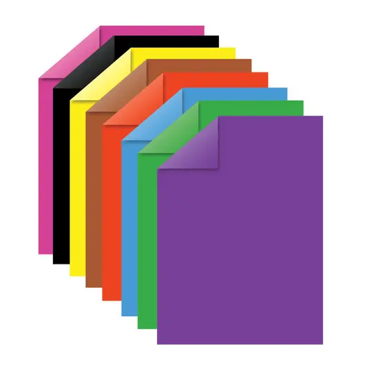 Цветная бумага А4 2-сторонняя офсетная, 16 листов 8 цветов, на скобе, BRAUBERG, 200х275 мм (2 вида), 124780, фото 2