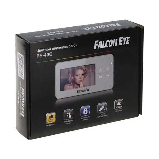 Видеодомофон FALCON EYE FE-40C, дисплей 4,3&quot; TFT; сенсорные кнопки, белый, 00-00109343, фото 6