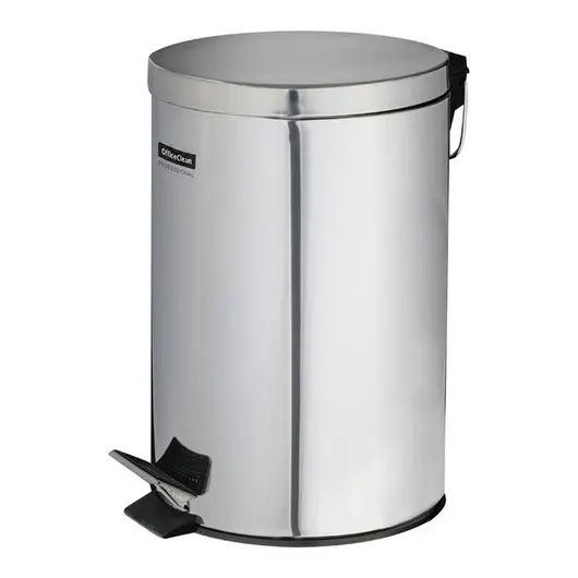 Ведро-контейнер для мусора (урна) OfficeClean Professional, 12л,  нержавеющая сталь, хром, фото 1