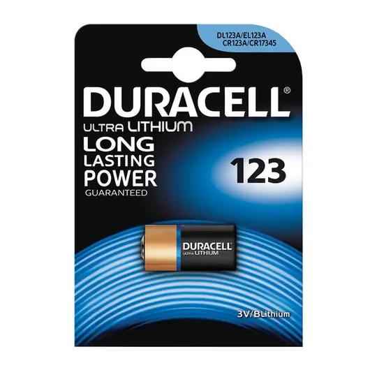 Батарейка Duracell CR123 3V литиевая, 1BL, фото 1