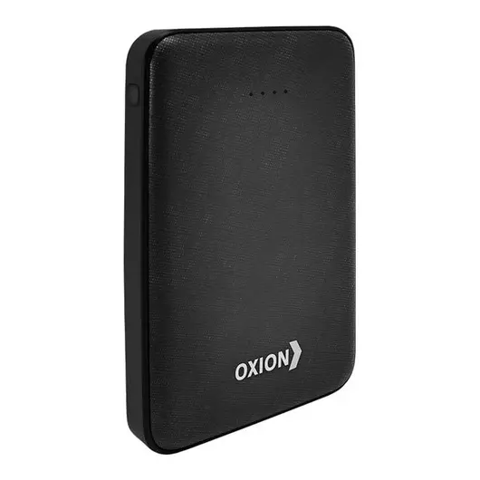 Внешний аккумулятор Oxion PowerBank UltraThin 10000mAh, Li-pol, покр. carbon, индикатор, черный, фото 1
