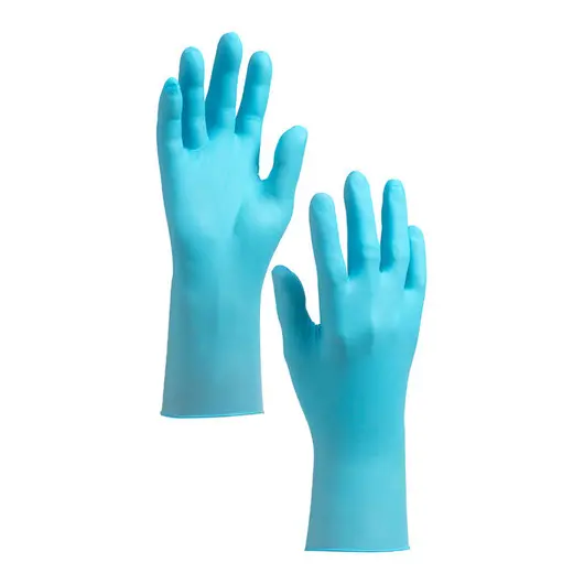 Перчатки нитриловые Kimberly-Clark &quot;KleenguardG10 Blue&quot;, М, голубые, 100шт/уп., фото 1