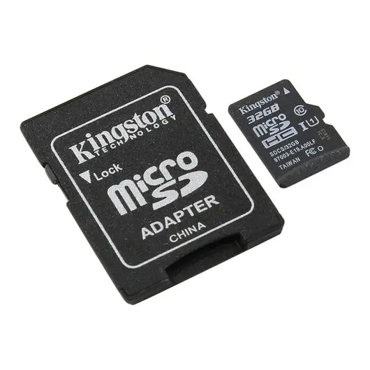 Карта памяти Kingston MicroSDHC 32GB UHS-I Canvas, Class 10 скорость чтения 80Мб/сек(с адаптером SD), фото 1