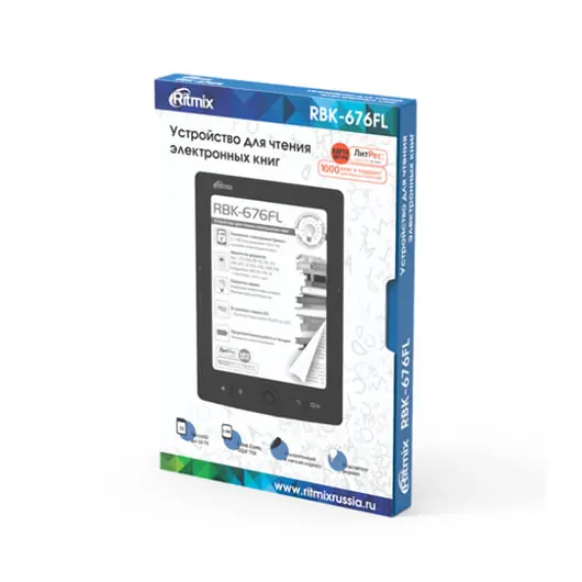 Электронная книга RITMIX RBK-676LF, 6&quot; (15 см), 4 Gb, E-ink, MicroSD, черная, 15119956, фото 5