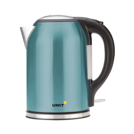 Чайник UNIT UEK-270, 1,8 л, 2000 Вт, закрытый нагревательный элемент, сталь, бирюзовый, 454493, фото 1