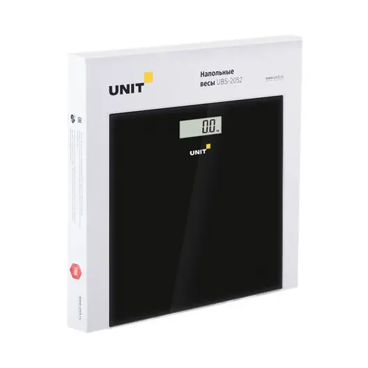 Весы напольные UNIT UBS-2052, электронные, вес до 150 кг, квадратные, стекло, черные, 462774, фото 3