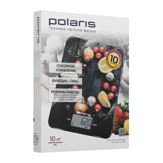 Весы кухонные POLARIS PKS 1050DG La Salsa, электронный дисплей, максимальный вес 10 кг, тарокомпенсация, стекло, фото 7