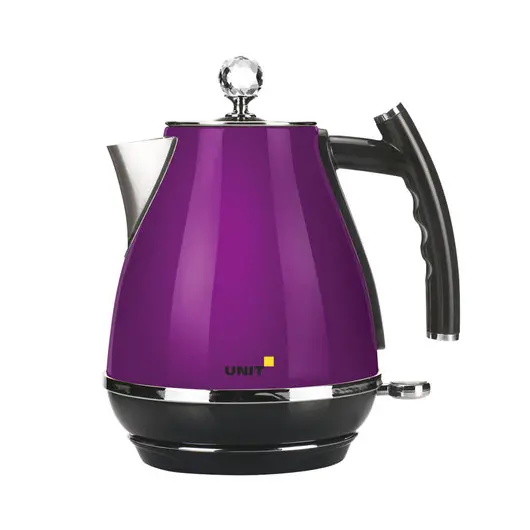 Чайник UNIT UEK-263, 1,7 л, 2000 Вт, закрытый нагревательный элемент, сталь, фиолетовый, 297654, фото 1