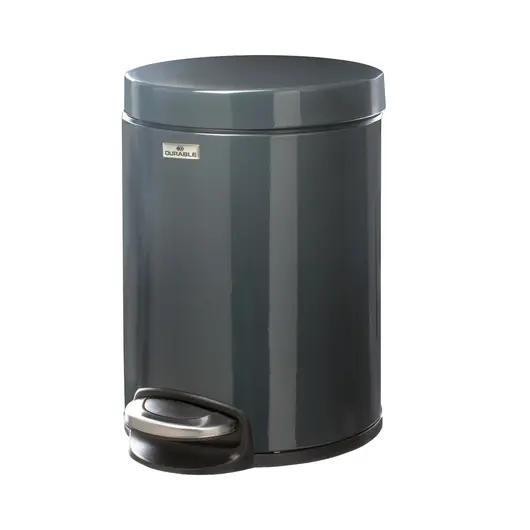 Ведро-контейнер для мусора (урна) с педалью DURABLE, 5 л, темно-серое, 3410-58, фото 1