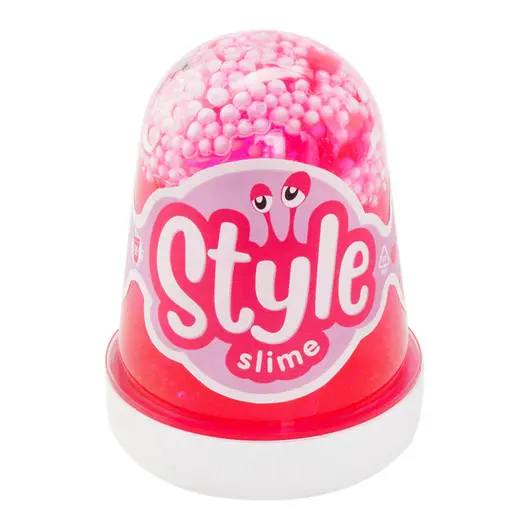 Слайм Lori &quot;Style Slime&quot; с шариками, розовый с ароматом клубники, 130мл, фото 1