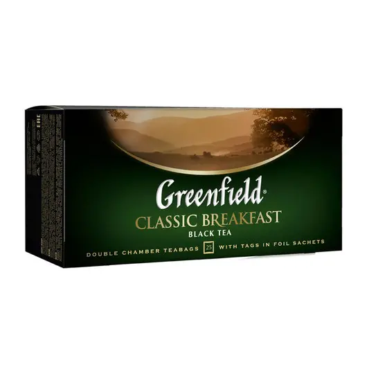 Чай Greenfield &quot;Classic Breakfast&quot;, черный, 25 фольг. пакетиков по 2г, фото 1