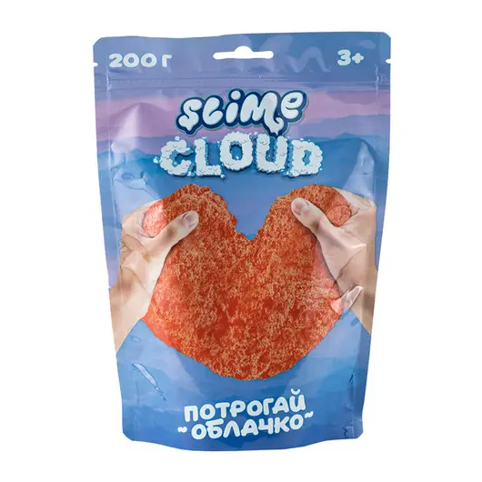 Слайм Slime Cloud-slime , оранжевый, с ароматом персика, 200г, дой-пак, фото 1