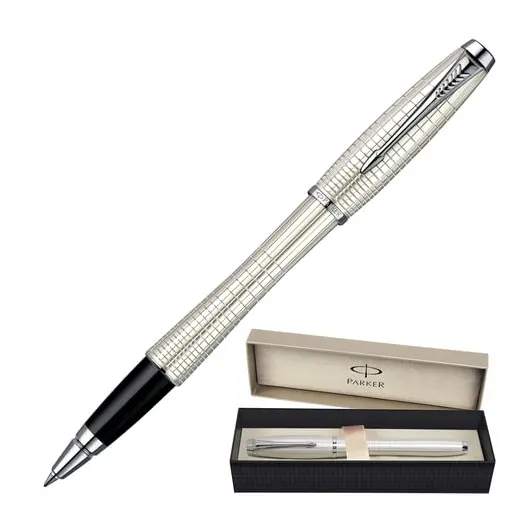 Ручка-роллер подарочная PARKER &quot;Urban Premium Pearl Metal Chiselled CT&quot;, жемчужный лак, хромированные детали, черная, S0911440, фото 1
