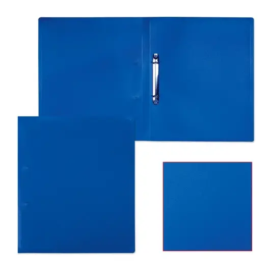 Папка на 2 кольцах БЮРОКРАТ, 18 мм, синяя, до 70 листов, 0,4 мм, 816542, фото 1