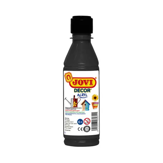 Краска акриловая JOVI, 250мл, пластиковая бутылка, черный, фото 1