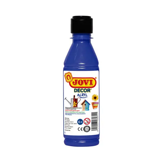 Краска акриловая JOVI, 250мл, пластиковая бутылка, темно-синий, фото 1