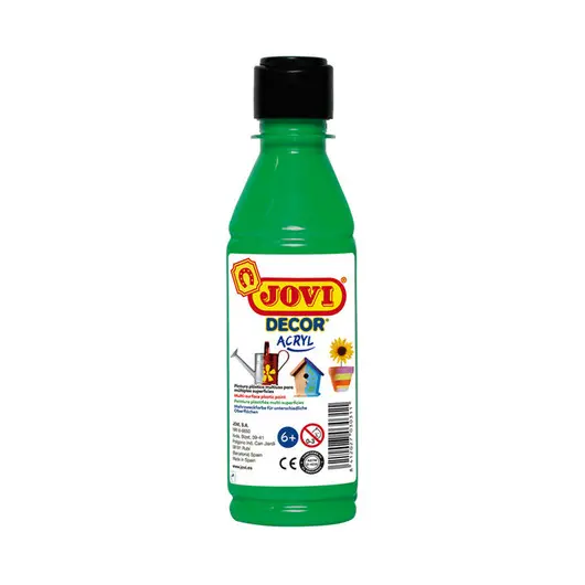 Краска акриловая JOVI, 250мл, пластиковая бутылка, зеленый, фото 1