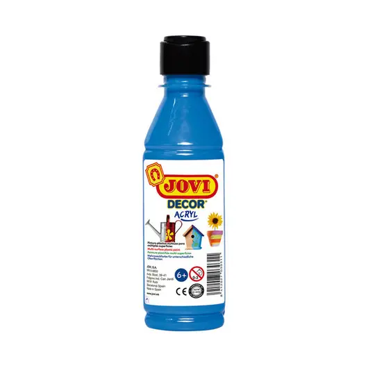 Краска акриловая JOVI, 250мл, пластиковая бутылка, голубой, фото 1