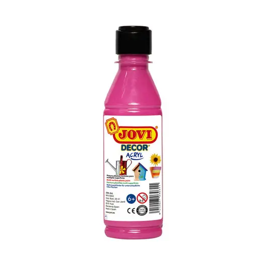 Краска акриловая JOVI, 250мл, пластиковая бутылка, розовый, фото 1